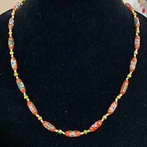 Vintage Chinese Cloisonné Bead Necklace